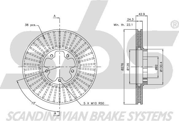 SBS 1815312554 - Спирачен диск vvparts.bg