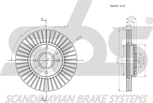 SBS 1815202588 - Спирачен диск vvparts.bg