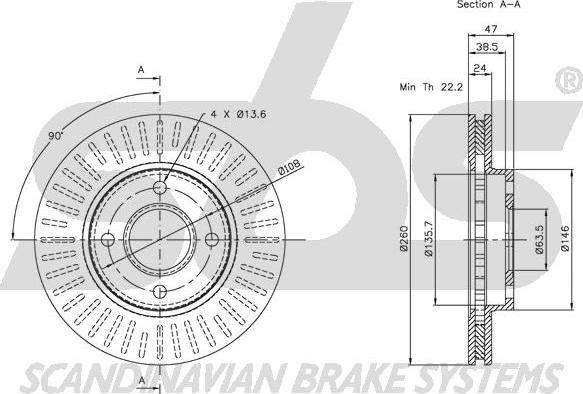 SBS 1815312533 - Спирачен диск vvparts.bg