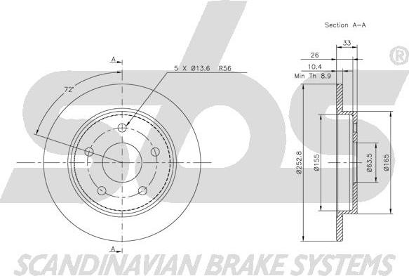 SBS 1815202522 - Спирачен диск vvparts.bg