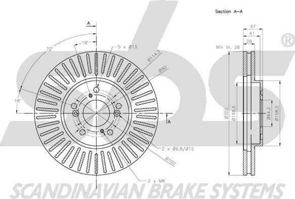 SBS 1815202658 - Спирачен диск vvparts.bg