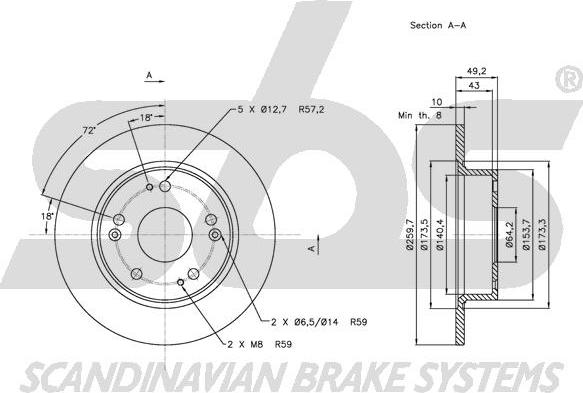 SBS 1815312638 - Спирачен диск vvparts.bg