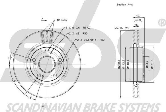 SBS 1815312637 - Спирачен диск vvparts.bg