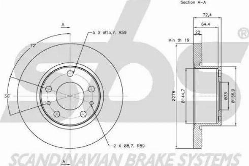 SBS 1815312347 - Спирачен диск vvparts.bg