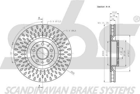 SBS 1815312366 - Спирачен диск vvparts.bg