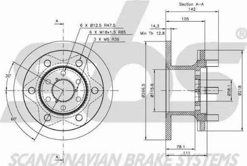 SBS 1815312306 - Спирачен диск vvparts.bg