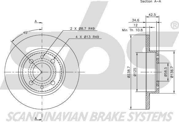 SBS 1815202311 - Спирачен диск vvparts.bg