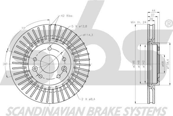 SBS 1815202290 - Спирачен диск vvparts.bg