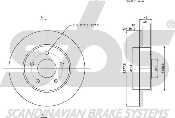 SBS 1815312257 - Спирачен диск vvparts.bg