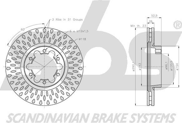 SBS 1815202287 - Спирачен диск vvparts.bg