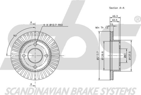 SBS 1815202235 - Спирачен диск vvparts.bg