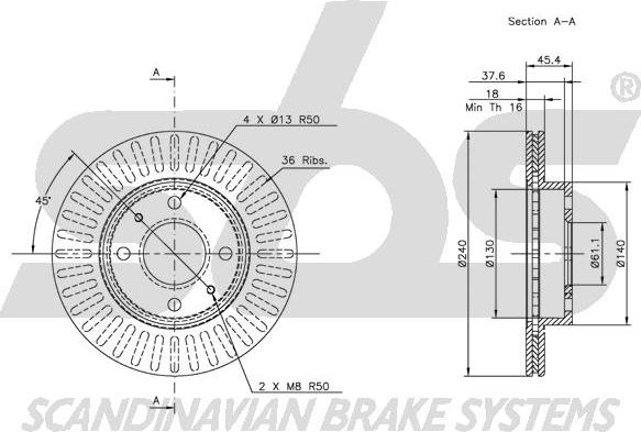 SBS 1815202232 - Спирачен диск vvparts.bg