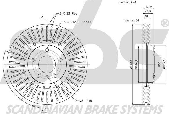 SBS 1815202270 - Спирачен диск vvparts.bg