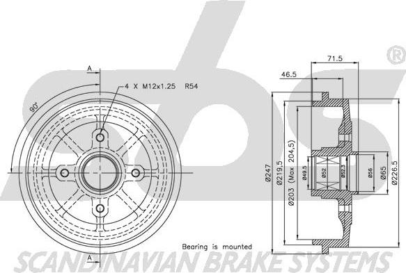 SBS 1825.251910 - Спирачен барабан vvparts.bg