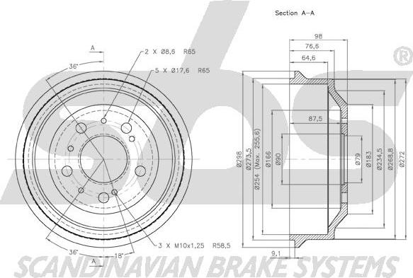 SBS 1825.261901 - Спирачен барабан vvparts.bg