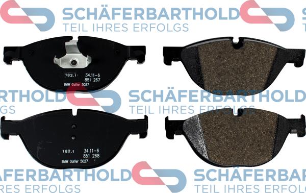 Schferbarthold 315 02 078 01 11 - Комплект спирачно феродо, дискови спирачки vvparts.bg