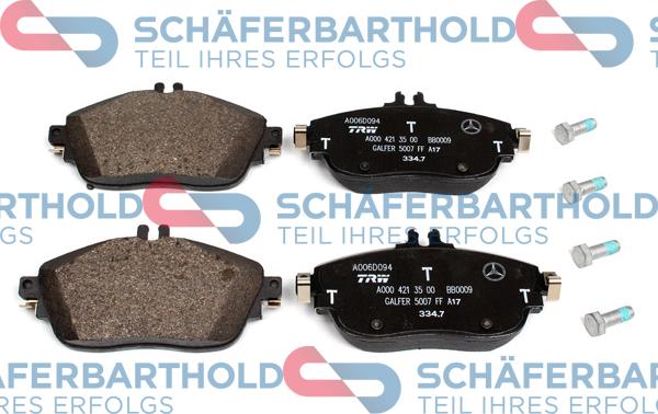 Schferbarthold 315 12 269 01 11 - Комплект спирачно феродо, дискови спирачки vvparts.bg