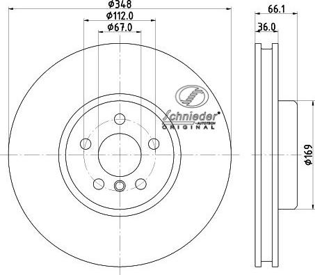 SCHNIEDER AUTOTECH BMS55.00392 - Спирачен диск vvparts.bg