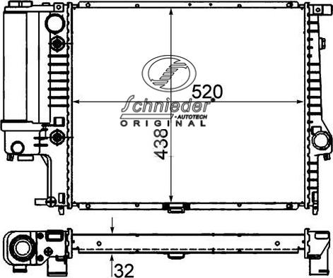 SCHNIEDER AUTOTECH BMS33.00005 - Радиатор, охлаждане на двигателя vvparts.bg