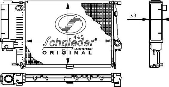 SCHNIEDER AUTOTECH BMS33.00008 - Радиатор, охлаждане на двигателя vvparts.bg