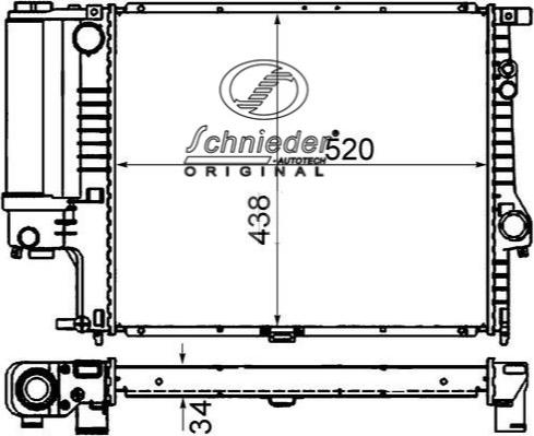 SCHNIEDER AUTOTECH BMS33.00019 - Радиатор, охлаждане на двигателя vvparts.bg