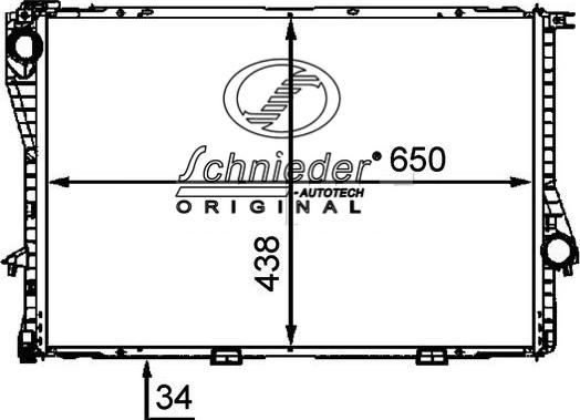 SCHNIEDER AUTOTECH BMS33.00016 - Радиатор, охлаждане на двигателя vvparts.bg