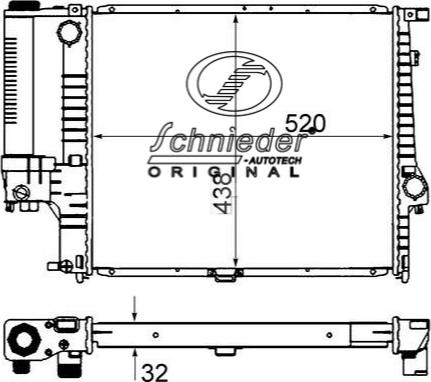 SCHNIEDER AUTOTECH BMS33.00010 - Радиатор, охлаждане на двигателя vvparts.bg