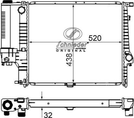 SCHNIEDER AUTOTECH BMS33.00011 - Радиатор, охлаждане на двигателя vvparts.bg