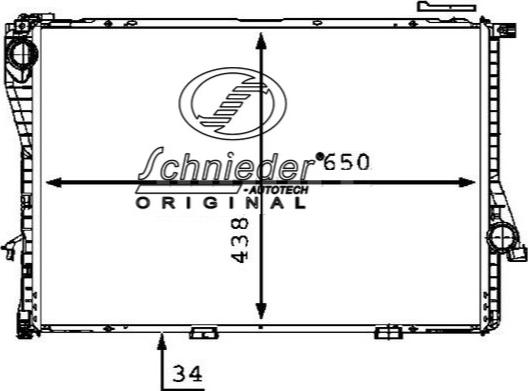 SCHNIEDER AUTOTECH BMS33.00017 - Радиатор, охлаждане на двигателя vvparts.bg