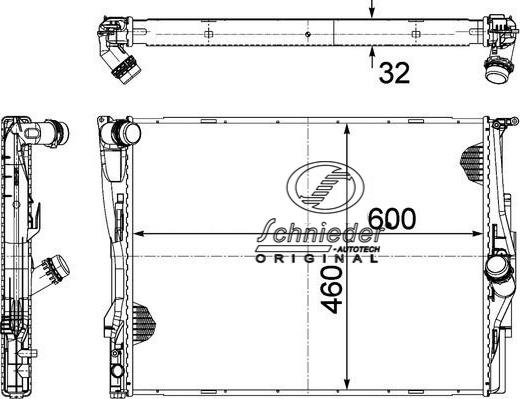 SCHNIEDER AUTOTECH BMS33.00030 - Радиатор, охлаждане на двигателя vvparts.bg