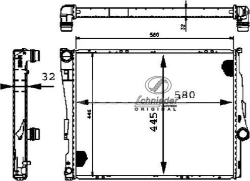 SCHNIEDER AUTOTECH BMS33.00024 - Радиатор, охлаждане на двигателя vvparts.bg