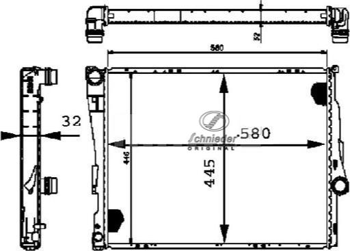 SCHNIEDER AUTOTECH BMS33.00021 - Радиатор, охлаждане на двигателя vvparts.bg