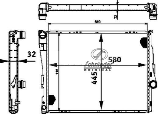 SCHNIEDER AUTOTECH BMS33.00023 - Радиатор, охлаждане на двигателя vvparts.bg