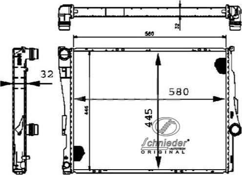 SCHNIEDER AUTOTECH BMS33.00022 - Радиатор, охлаждане на двигателя vvparts.bg