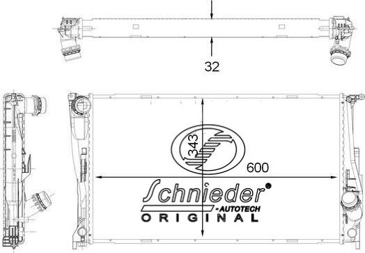 SCHNIEDER AUTOTECH BMS33.00228 - Радиатор, охлаждане на двигателя vvparts.bg