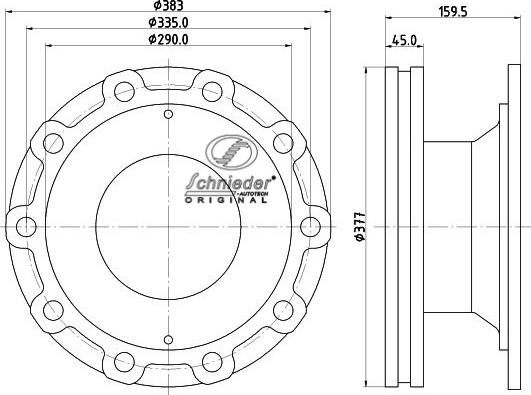 SCHNIEDER AUTOTECH BPT55.00011 - Спирачен диск vvparts.bg