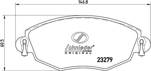 SCHNIEDER AUTOTECH SBP009-071 - Комплект спирачно феродо, дискови спирачки vvparts.bg