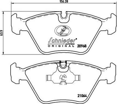 SCHNIEDER AUTOTECH SBP007-411 - Комплект спирачно феродо, дискови спирачки vvparts.bg