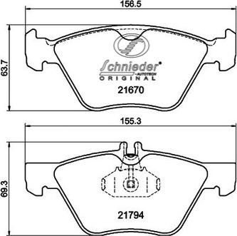 SCHNIEDER AUTOTECH SBP007-861 - Комплект спирачно феродо, дискови спирачки vvparts.bg