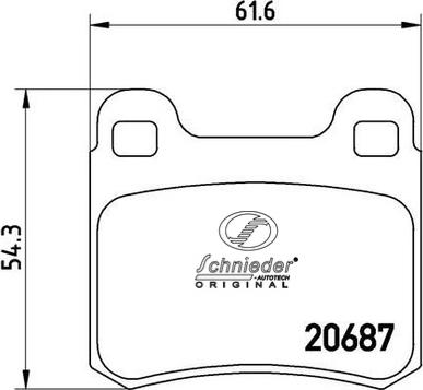 SCHNIEDER AUTOTECH SBP007-351 - Комплект спирачно феродо, дискови спирачки vvparts.bg