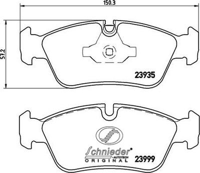 SCHNIEDER AUTOTECH SBP011-281 - Комплект спирачно феродо, дискови спирачки vvparts.bg