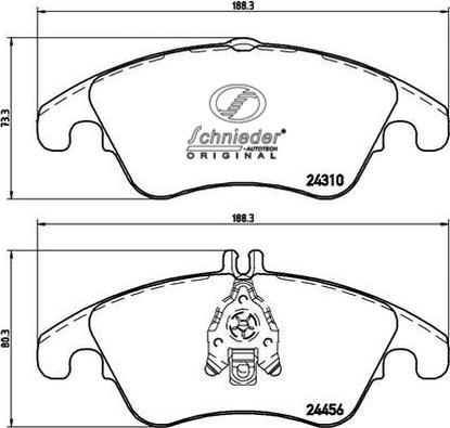 SCHNIEDER AUTOTECH SBP012-621 - Комплект спирачно феродо, дискови спирачки vvparts.bg