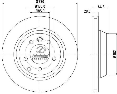 SCHNIEDER AUTOTECH VAS55.00294 - Спирачен диск vvparts.bg