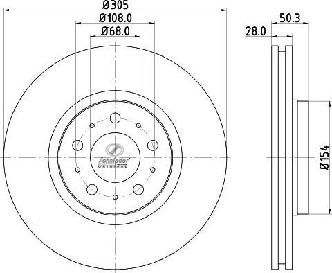 SCHNIEDER AUTOTECH VLS55.00256 - Спирачен диск vvparts.bg
