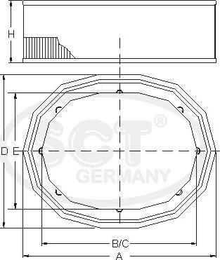 SCT-MANNOL SB 091 - Въздушен филтър vvparts.bg