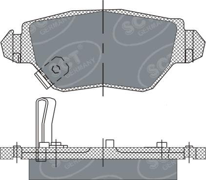 SCT-MANNOL SP 242 - Комплект спирачно феродо, дискови спирачки vvparts.bg