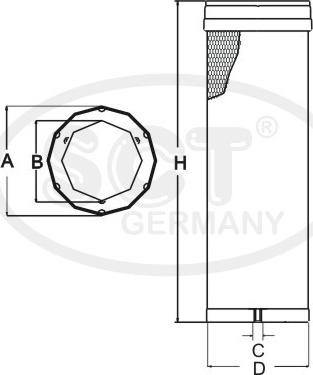 SCT-MANNOL SW 3856 - Филтър за вторичен въздух vvparts.bg