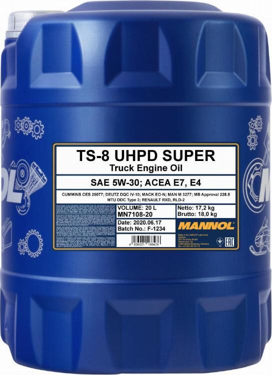 SCT-MANNOL TS-8 UHPD Super 5W-30 - Двигателно масло vvparts.bg