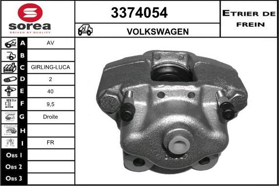 Sera 3374054 - Спирачен апарат vvparts.bg