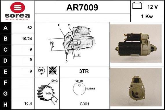 Sera AR7009 - Стартер vvparts.bg
